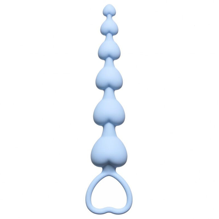 Lola Toys - First Time - Beginner Beads - Buttplug met Kralen - Flexibele Anaal Ballen/ Kralen/ Ketting met handgreep - Anal Beads - Anaalplug 100% Siliconen- Prostaat Stimulatie - P-Spot - Unisex - 18cm x 6cm - Blauw