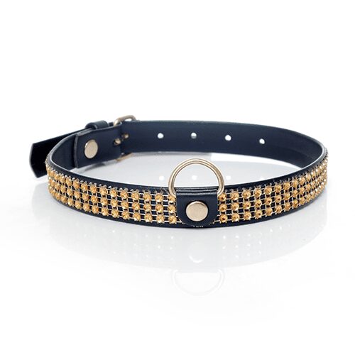 Fetish Halsband met Diamant - Goud