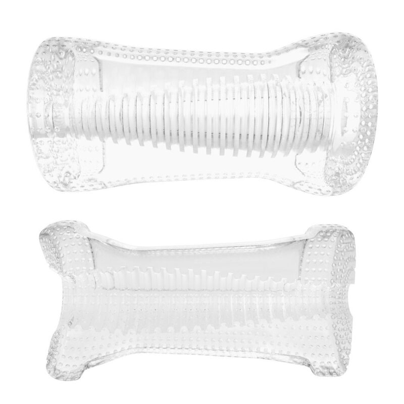Me You Us Ripple Dual End Stroker Male Masturbator Transparant