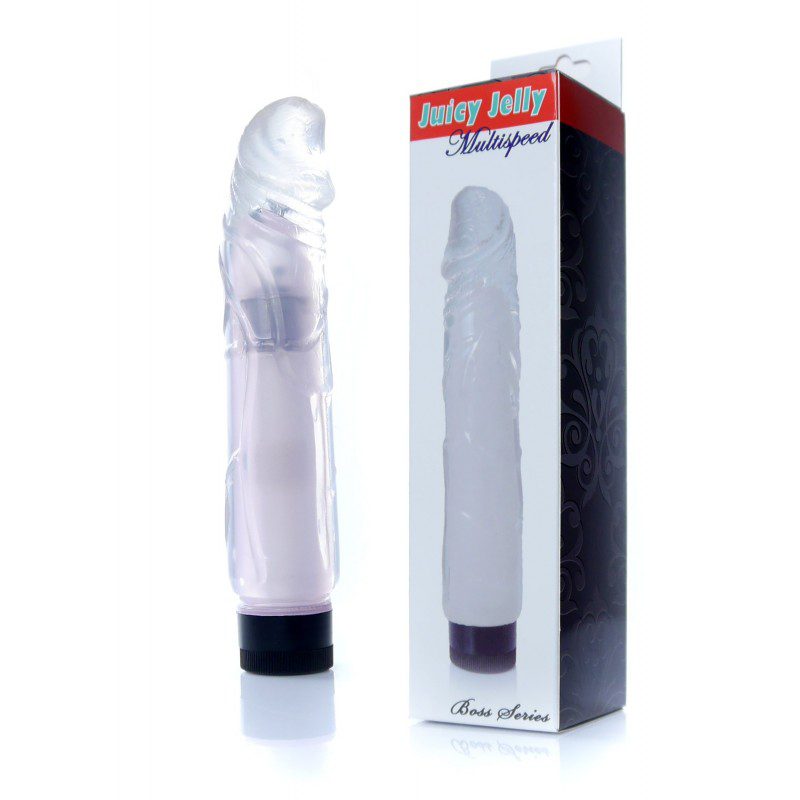 Vibrator-Juicy Jelly - Multispeed Red - Dildo - Clear