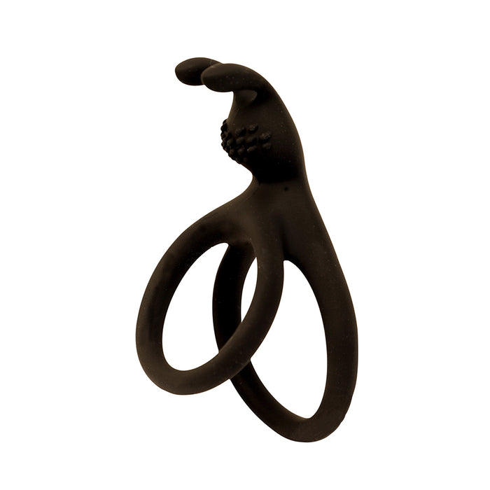 Double Rabbit Cock Ring - Black