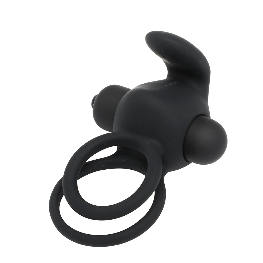 Dubbele Vibrerende Cockring - Zwart