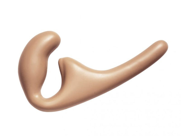 Anale Strapless Strap-on - Penetratie - Dildo - Clitoris Stimulator - 100% Silicone - Met ribbels - Flexibel - Natural Seduction - Beige