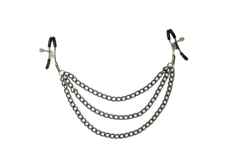 Tepelklemmen Met Drie Kettingen - BDSM - Bondage - Luxe Verpakking - Party Hard - Uncensored