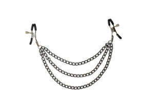 Tepelklemmen Met Drie Kettingen - BDSM - Bondage - Luxe Verpakking - Party Hard - Uncensored