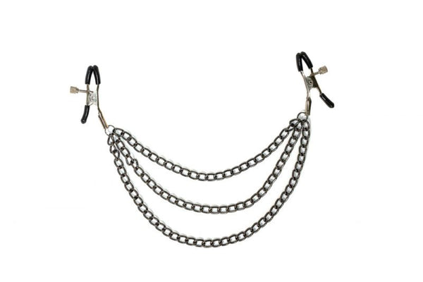 Tepelklemmen Met Drie Kettingen - BDSM - Bondage - Luxe Verpakking - Party Hard - Uncensored