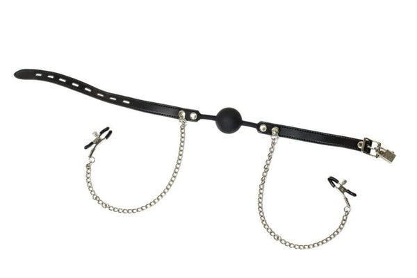 Ball gag Met Tepelklemmen Party Hard Hentai