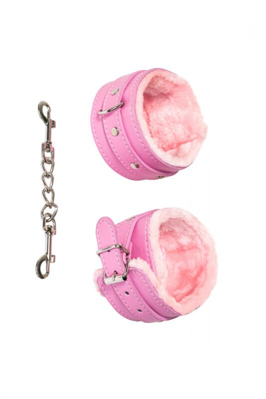 Aanpasbare Enkelboeien Met Vacht - Cuffs - BDSM - Bondage - Luxe Verpakking - Party Hard - Eternity - Roze