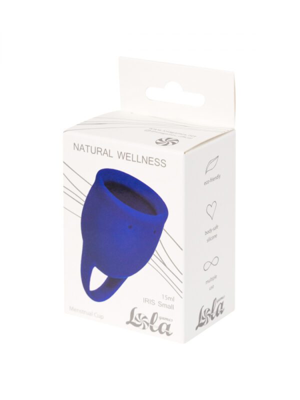 Menstruatiecup - 1 stuks (15 ML) - Medisch silicone - tot 12 uur bescherming - Maat S - Natural Wellness - Iris - Blauw