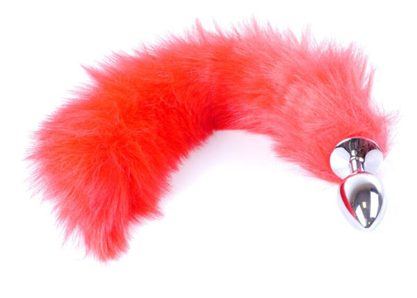 Butt Plug- Fox TAIL-  Vossen staart - Rood-  XL