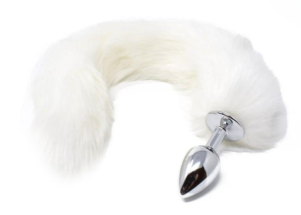 Butt Plug- Fox TAIL-  Vossen staart - wit-  XL