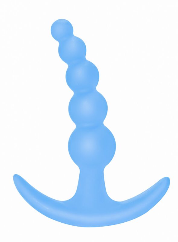 Lola Toys - First Time - Bubbles Anal Plug - Licht gebogen buttplug met Kralen - Anaal Beads Kralen Ketting - Prostaat Stimulatie - P-Spot - 100% Siliconen - Unisex - 11,5cm x 2,6cm - Blauw