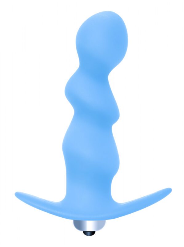 Lola Toys - First Time - Spiral Anal Plug - Spiraal vormige buttplug met vibratie - 7 functies - 100% Fluweel zacht siliconen - Anaalplug - 12cm x 2,6cm - Blauw