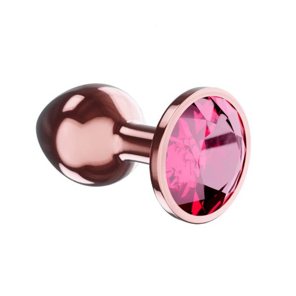 Metalen Buttplug - Diamond Collection - Ruby Shine L Rose Gold