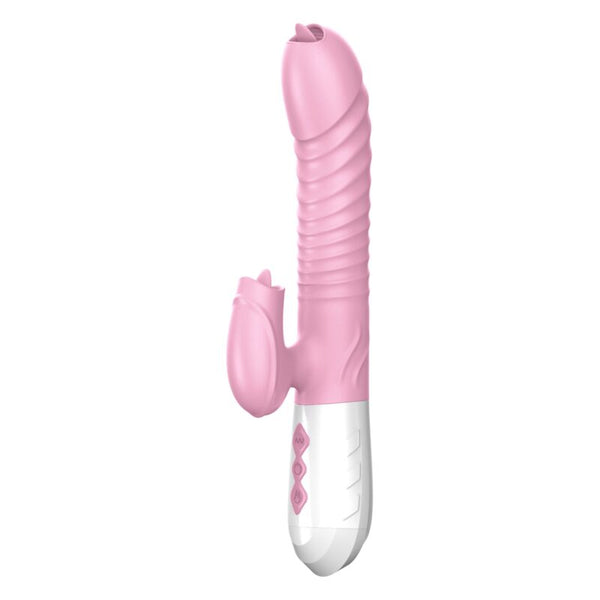 Vibrator - Silicone Vibrator USB 7 standen and Thrusting standen / Heating, - Roze
