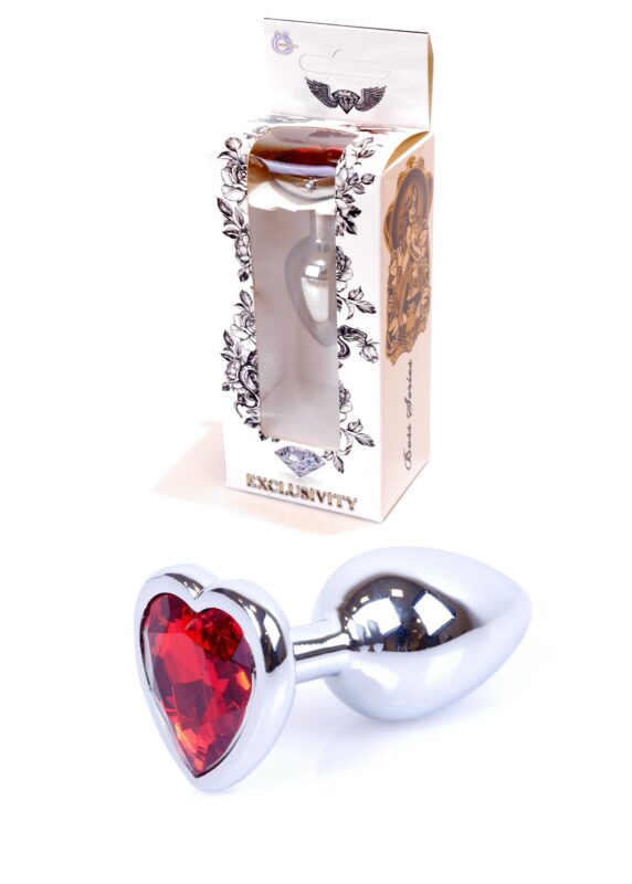 Butt plug -  Silver Heart PLUG- Rood