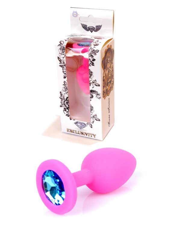 Butt plug -  Siliconen PLUG Small- Light Blue Diamond