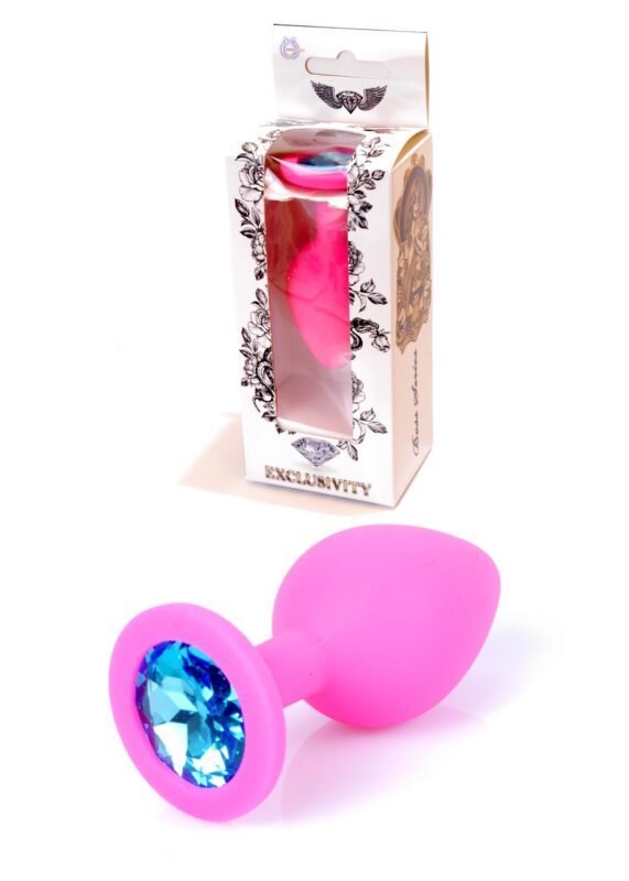 Butt plug - Siliconen PLUG Medium- Light Blue Diamond