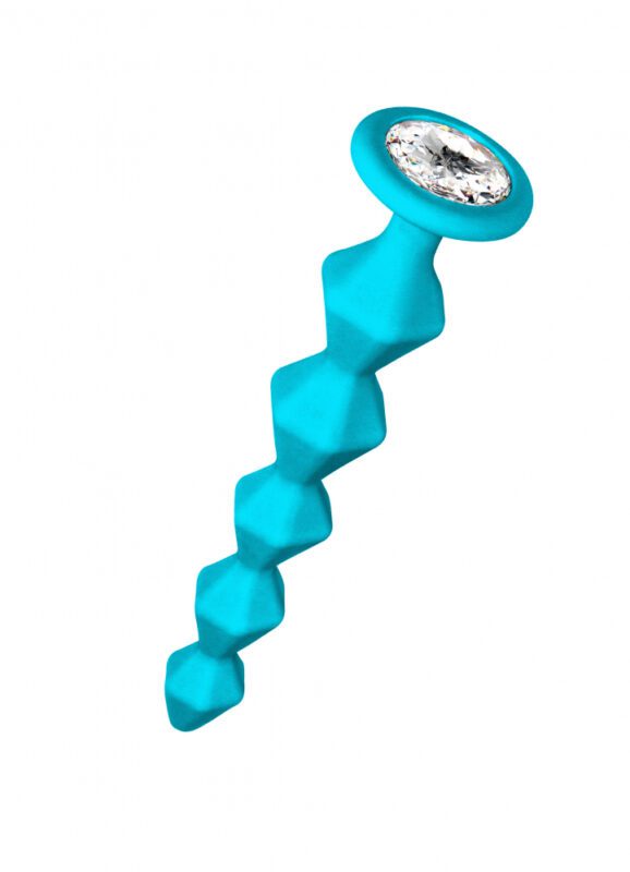 Anale Ketting Met Diamant - Lola Toys - Emotions - Beginner Beads - Buttplug met Kralen - Flexibele Anaal Ballen/ Kralen/ Ketting - Anal Beads - Anaalplug 100% Siliconen - Prostaat Stimulatie - P-Spot - Unisex - Buddy - Turquoise