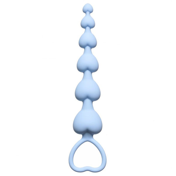 Lola Toys - First Time - Beginner Beads - Buttplug met Kralen - Flexibele Anaal Ballen/ Kralen/ Ketting met handgreep - Anal Beads - Anaalplug 100% Siliconen- Prostaat Stimulatie - P-Spot - Unisex - 18cm x 6cm - Blauw