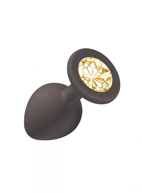 Anale Buttplug Emotions Cutie Middelgroot Paars Transparant Diamant - Zwart Goud