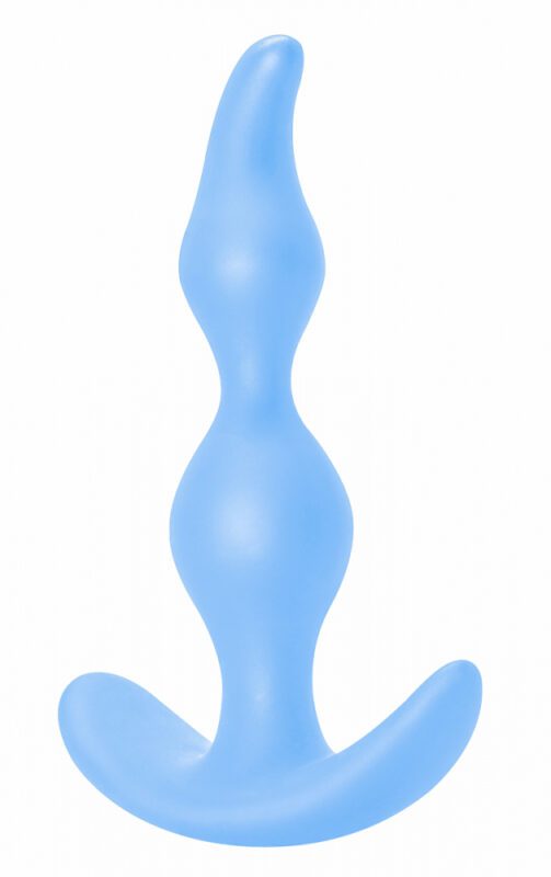 Lola Toys - First Time - Bent Anal Plug - Licht gebogen Buttplug - Anaalplug - Prostaat Stimulatie - P-Spot - 100% Fluweel zacht siliconen - Unisex - 13cm x 3cm - Blauw