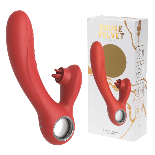 Rouge Velvet - G-Spot + Likken USB Vibrator - Luxe Cadeauverpakking - Rood