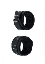 Aanpasbare Enkelboeien Met Vacht - Cuffs - BDSM - Bondage - Luxe Verpakking - Party Hard - Eternity - Zwart