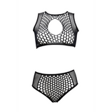 Duo Net Key-Hole Bra Set - One Size