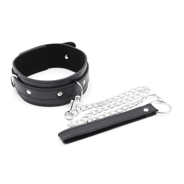 Fetish Fever - Bondage - Halsband met riem - Zwart