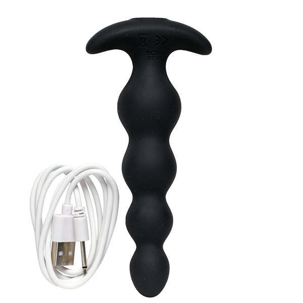 Beaded App Control Anal Plug - Black