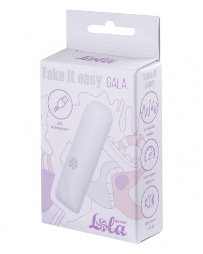 Oplaadbare Vibrobullet Take it Easy Gala - Mini vibrator - Waterdicht IPX7 - USB oplaadbaar - 10 standen - Wit
