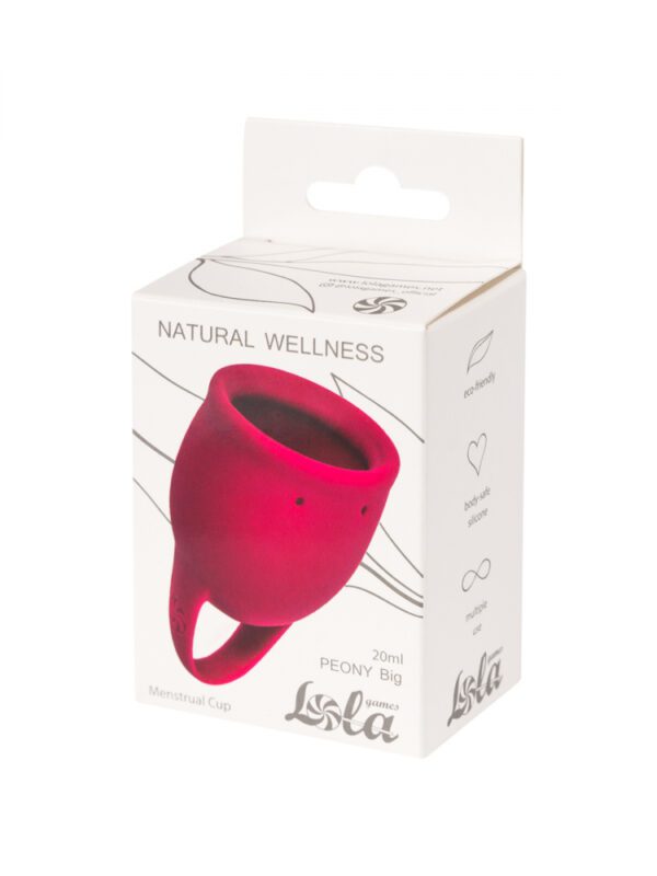 Menstruatiecup - 1 stuks (20 ML) - Medisch silicone - tot 12 uur bescherming - Maat M - Natural Wellness - Peony - Rood