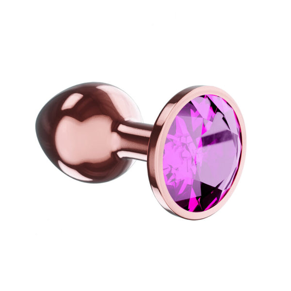 Metalen Buttplug - Diamond Collection - Quartz Shine L Rose Gold