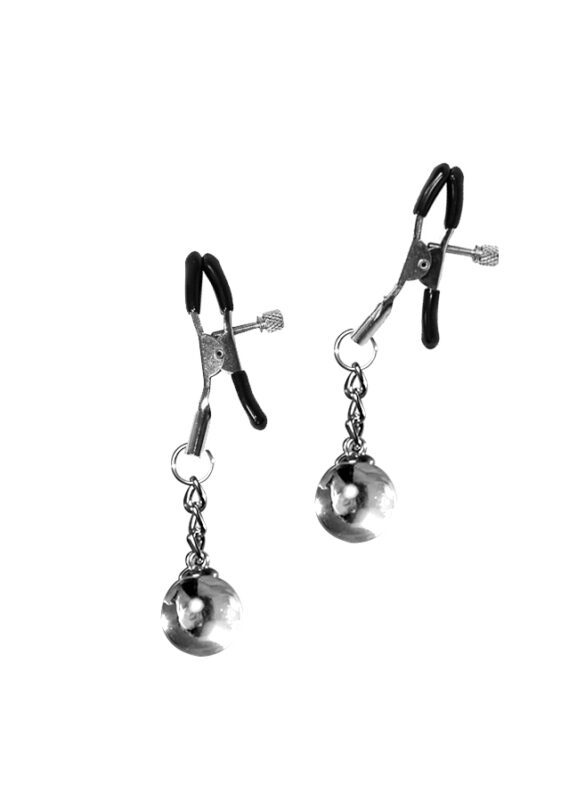 Tepelklemmen Met Glazen Bal - BDSM - Bondage - Luxe Verpakking - Party Hard - Good Vibes
