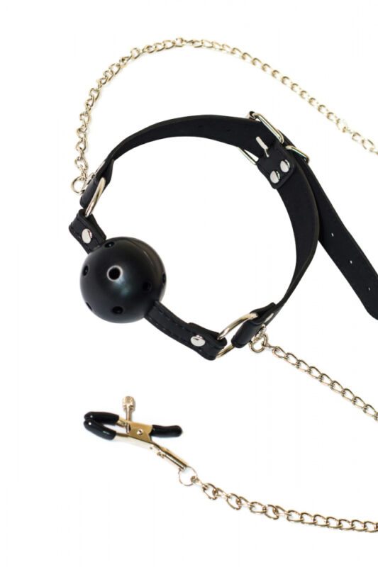 Ball Gag Met Tepelklemmen En Ketting - BDSM - Bondage - Luxe Verpakking - Party Hard - Gratitude