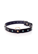 Fetish Collar - Halsband - 2 cm - Rood Diamant - Turquoise