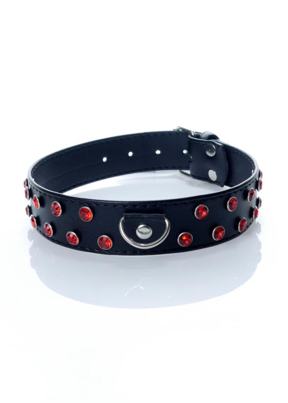 Fetish Collar - Halsband - 3 cm - Rood Diamant