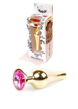Gouden Buttplug Anale Plug met diamand - Roze