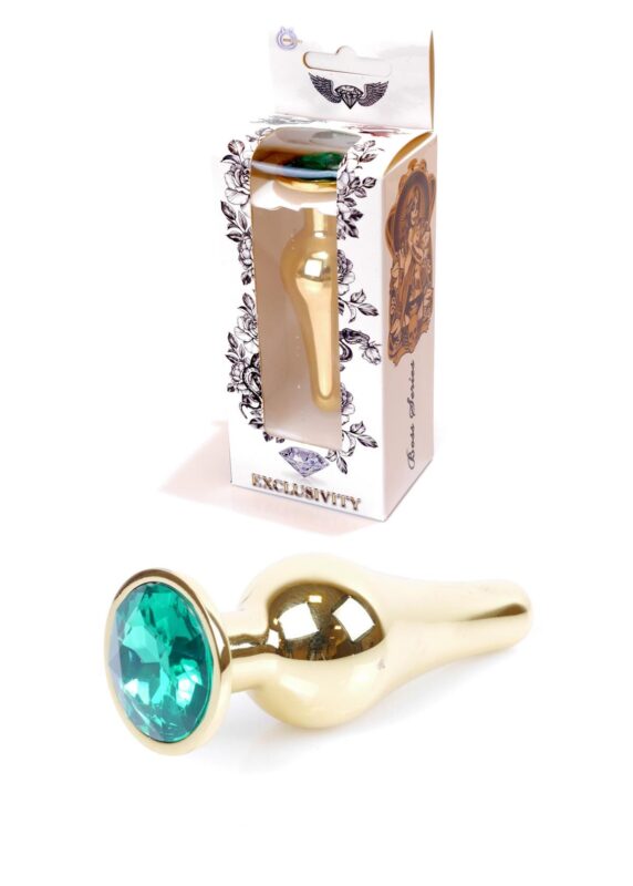 Gouden Buttplug Anale Plug met diamand - Groen