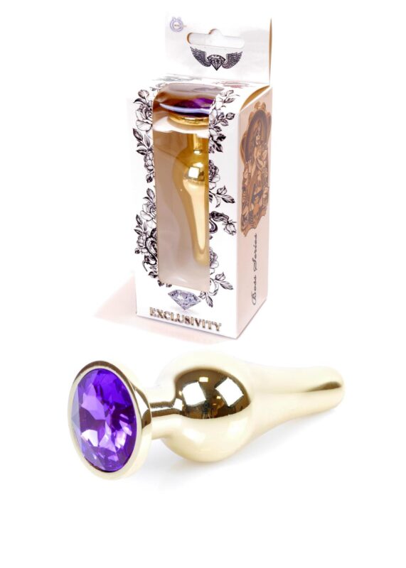 Gouden Buttplug Anale Plug met diamand - Paars