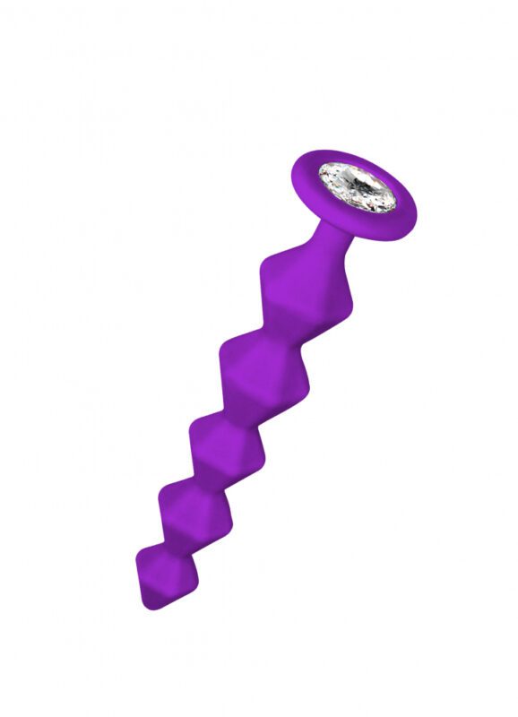Anale Ketting Met Diamant - Lola Toys - Emotions - Beginner Beads - Buttplug met Kralen - Flexibele Anaal Ballen/ Kralen/ Ketting - Anal Beads - Anaalplug 100% Siliconen - Prostaat Stimulatie - P-Spot - Unisex - Chummy - Paars