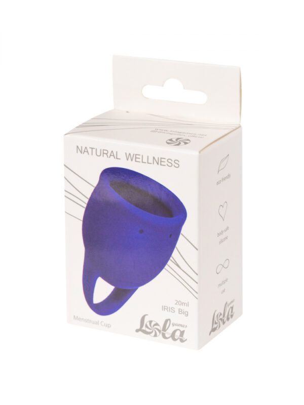 Menstruatiecup - 1 stuks (20 ML) - Medisch silicone - tot 12 uur bescherming - Maat M - Natural Wellness - Iris - Blauw