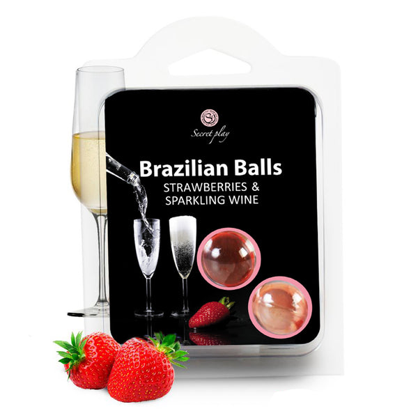 SET 2 BRAZILIAN BALLS STRAWBERRY & SPARKLING WINE