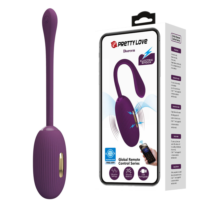 PRETTY LOVE - Doreen, 12 vibratiefuncties 3 elektrische schokfuncties Mobiele APP Bediening op afstand - USB