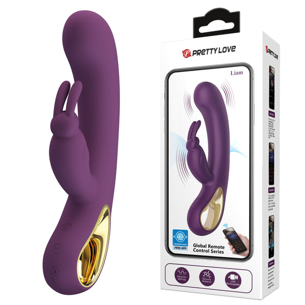 PRETTY LOVE - Liam paars, 12 vibratiefuncties Mobiele APP Bediening op afstand - USB