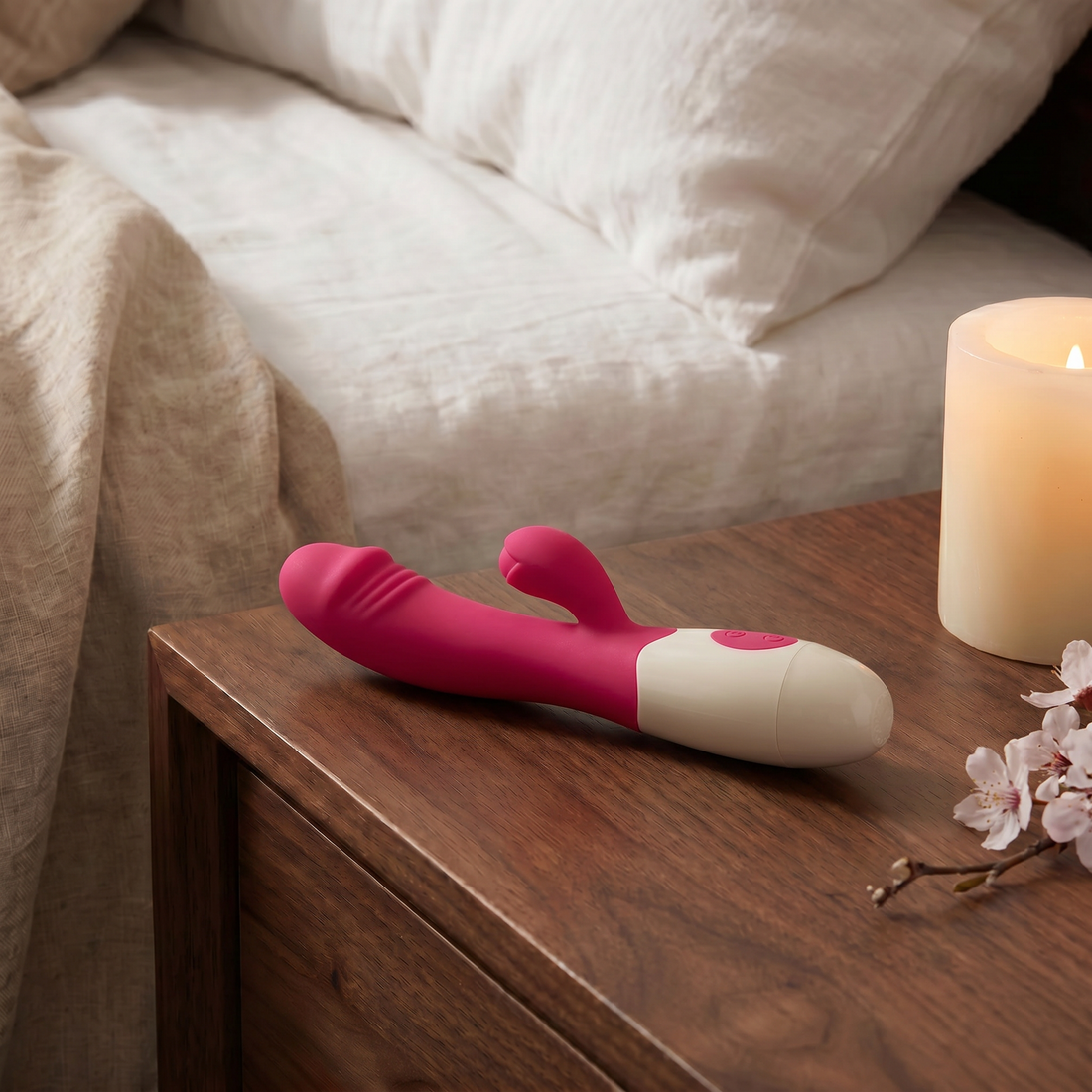 Double Pleasure Battery Vibrator - Roze