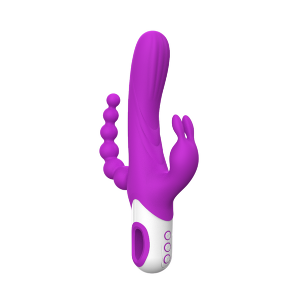 Driedubbel Stimulerende Rabbit Vibrator - Paars