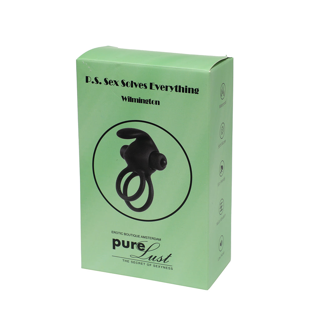 Dubbele Vibrerende Cockring - Zwart